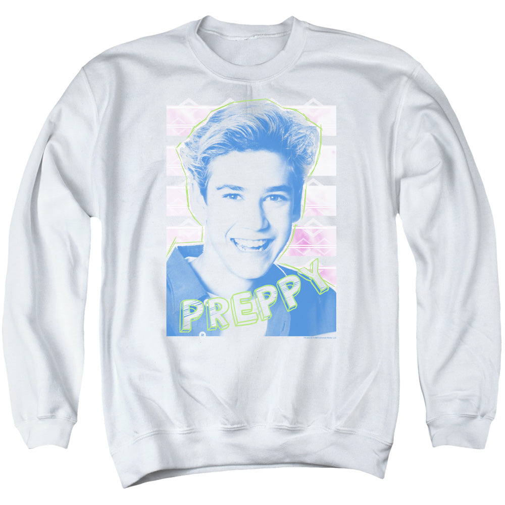 Saved By The Bell - Preppy - Adult Crewneck Sweatshirt - White