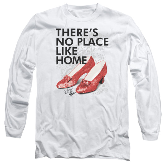 Wizard Of Oz - No Place Like Home - Long Sleeve Adult 18/1 - White T-shirt