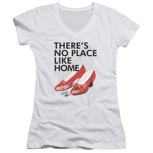 Wizard Of Oz - No Place Like Home-junior V-neck - White
