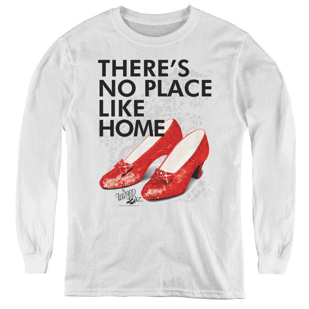 Wizard Of Oz - No Place Like Home - Youth Long Sleeve Tee - White
