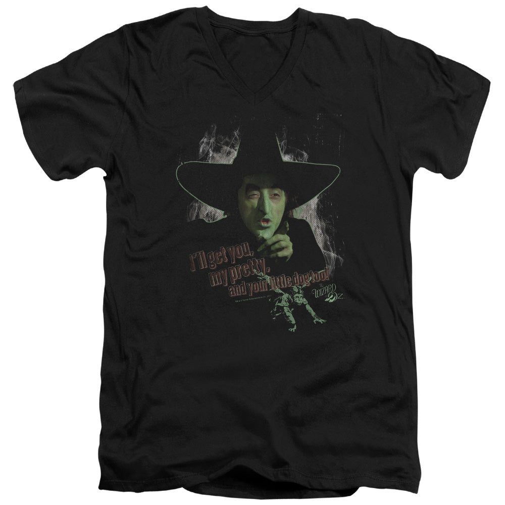 Wizard Of Oz - And Your Little Dog Too - Short Sleeve Adult V-neck 30/1 - Black T-shirt