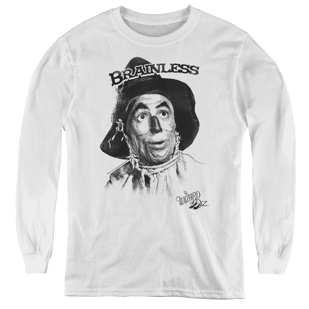 Wizard Of Oz - Brainless - Youth Long Sleeve Tee - White