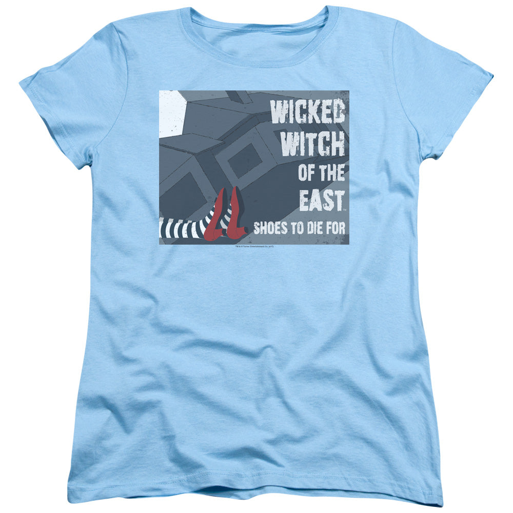 Wizard Of Oz - Shoes To Die For - Short Sleeve Womens Tee - Light Blue T-shirt