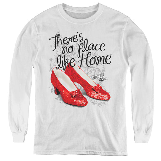 Wizard Of Oz - Ruby Slippers - Youth Long Sleeve Tee - White