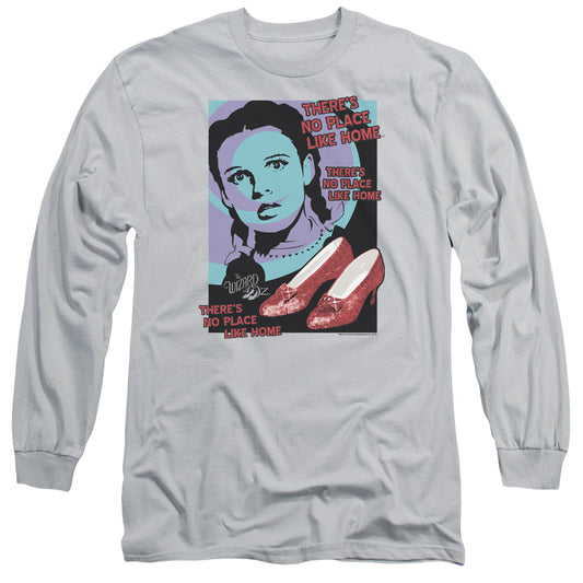 Wizard Of Oz - Click 3 Times - Long Sleeve Adult 18/1 - Silver T-shirt