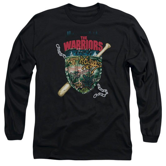 Warriors - Shield - Long Sleeve Adult 18/1 - Black T-shirt