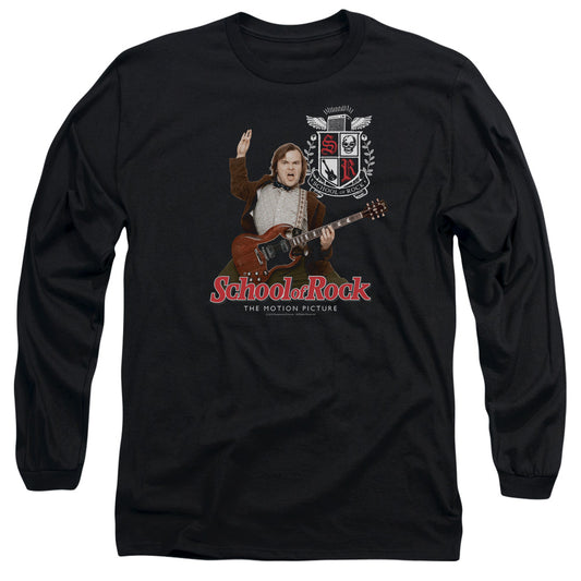 School Of Rock - The Teacher Is In - Long Sleeve Adult 18/1 - Black T-shirt
