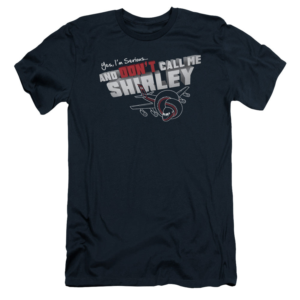 Airplane - Dont Call Me Shirley - Short Sleeve Adult 30/1 - Navy T-shirt