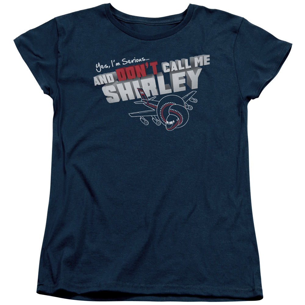 Airplane - Dont Call Me Shirley - Short Sleeve Womens Tee - Navy T-shirt