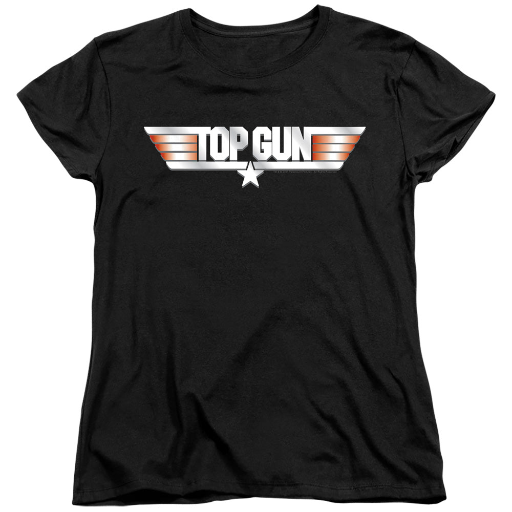 Top Gun - Logo - Short Sleeve Womens Tee - Black T-shirt
