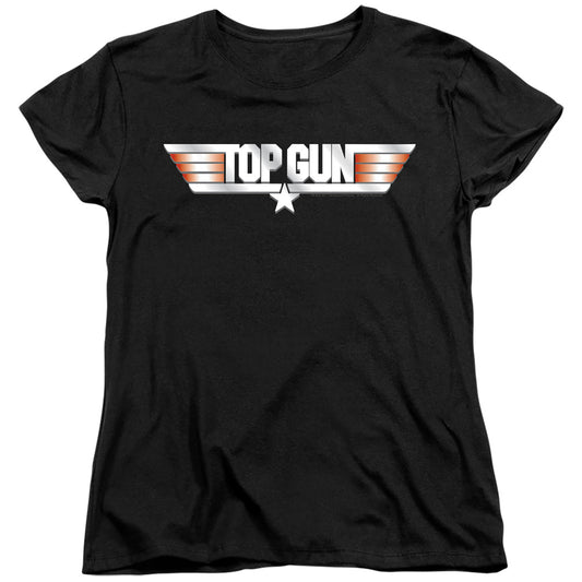 Top Gun - Logo - Short Sleeve Womens Tee - Black T-shirt