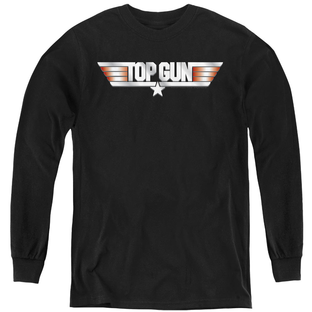 Top Gun Logo - Youth Long Sleeve Tee - Black