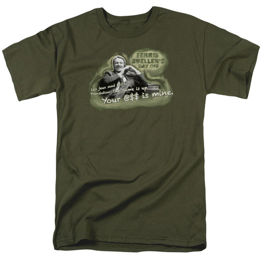 Ferris Bueller - Mr. Rooney - Short Sleeve Adult 18/1 - Military Green T-shirt