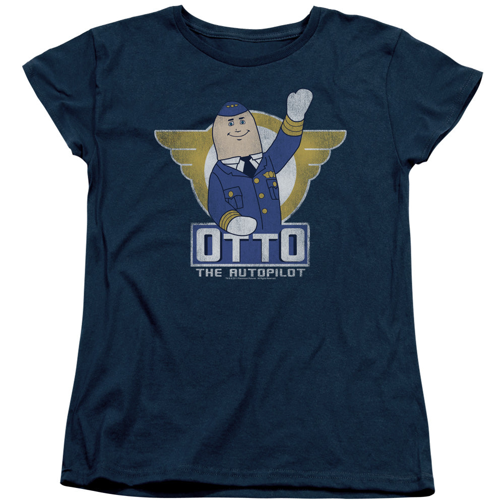 Airplane - Otto - Short Sleeve Womens Tee - Navy T-shirt