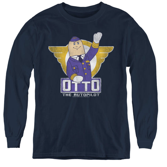 Airplane - Otto - Youth Long Sleeve Tee - Navy