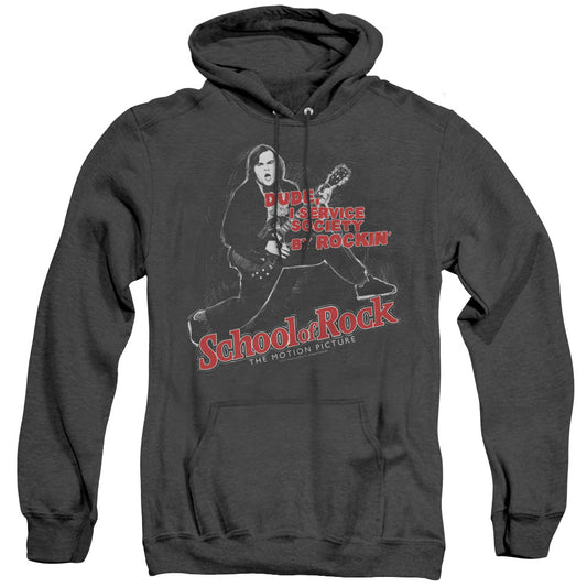 School Of Rock - Rockin - Adult Heather Hoodie - Black