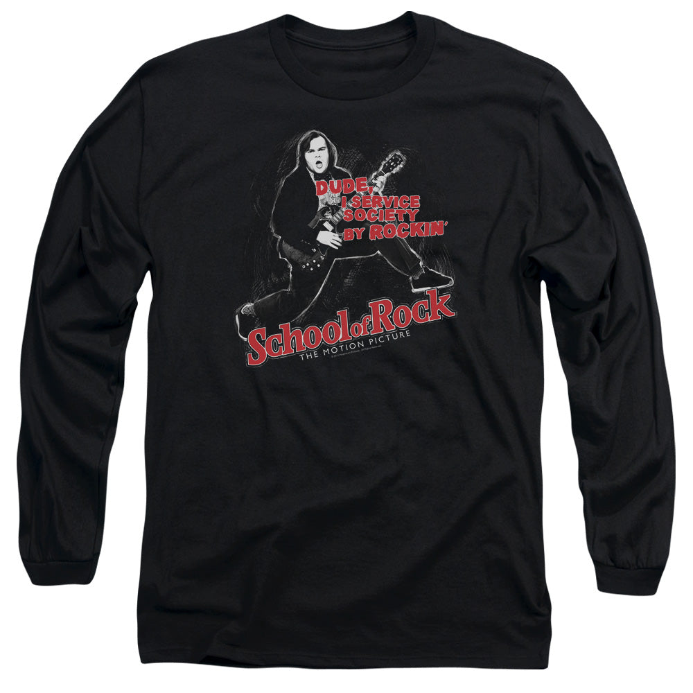 School Of Rock - Rockin - Long Sleeve Adult 18/1 - Black T-shirt