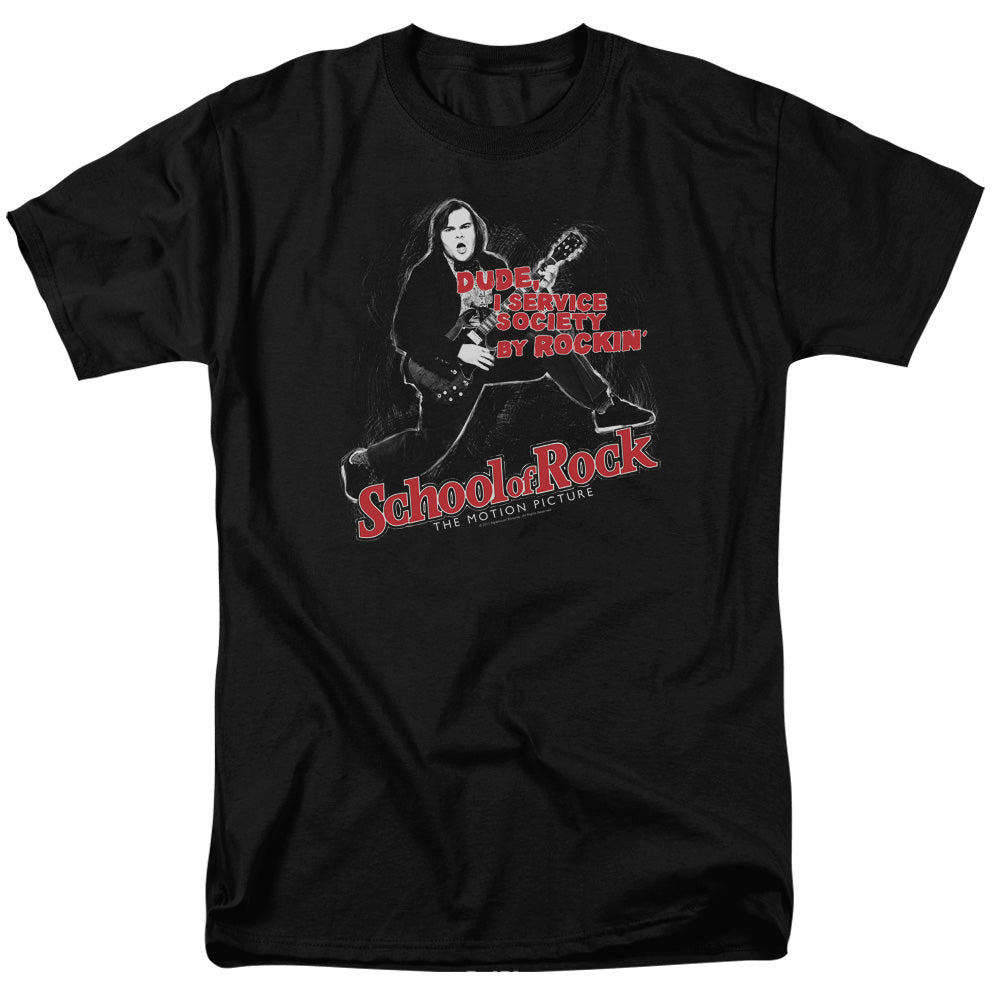 School Of Rock - Rockin - Short Sleeve Adult 18/1 - Black T-shirt