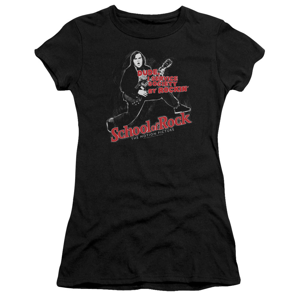 School Of Rock - Rockin - Short Sleeve Junior Sheer - Black T-shirt