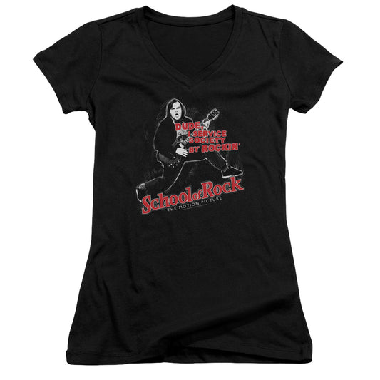 School Of Rock - Rockin - Junior V-neck - Black