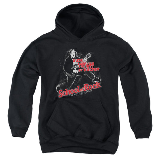 School Of Rock - Rockin - Youth Pull-over Hoodie - Black