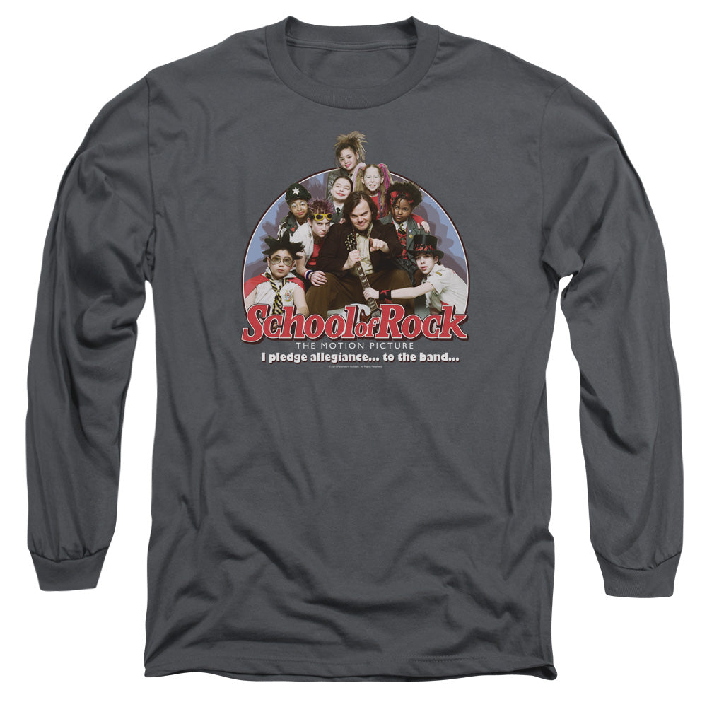School Of Rock - I Pledge Allegiance - Long Sleeve Adult 18/1 - Charcoal T-shirt