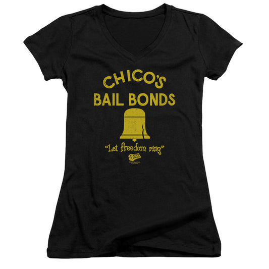 Bad News Bears - Chicos Bail Bonds - Junior V-neck - Black