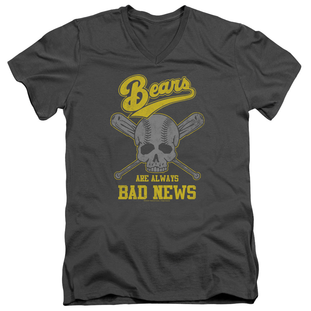 Bad News Bears - Always Bad News - Short Sleeve Adult V-neck - Charcoal T-shirt