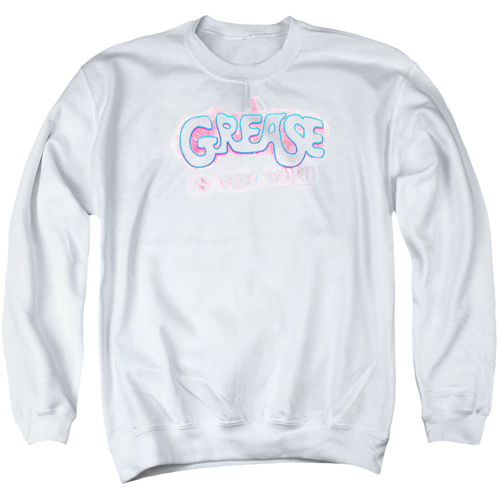 Grease - Grease Is The Word - Adult Crewneck Sweatshirt - White