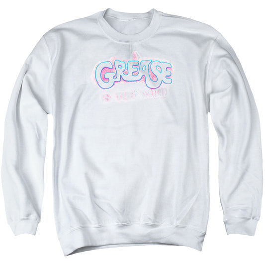 Grease - Grease Is The Word - Adult Crewneck Sweatshirt - White