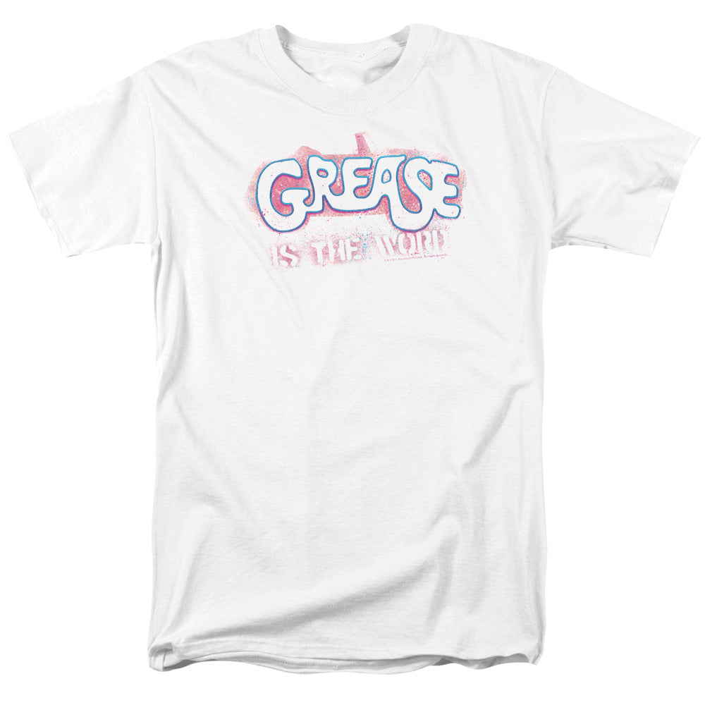 Grease - Grease Is The Word - Short Sleeve Adult 18/1 - White T-shirt