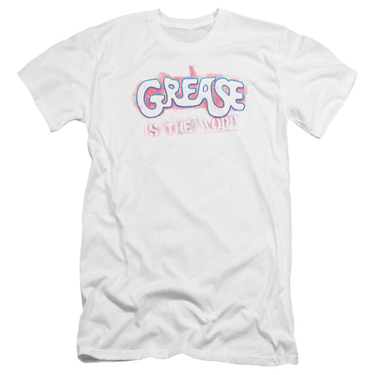 Grease - Grease Is The Word-premuim Canvas Adult Slim Fit 30/1 - White