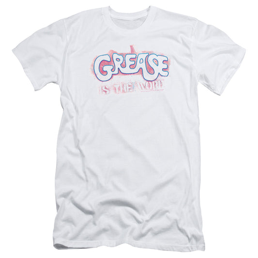 Grease - Grease Is The Word - Short Sleeve Adult 30/1 - White T-shirt