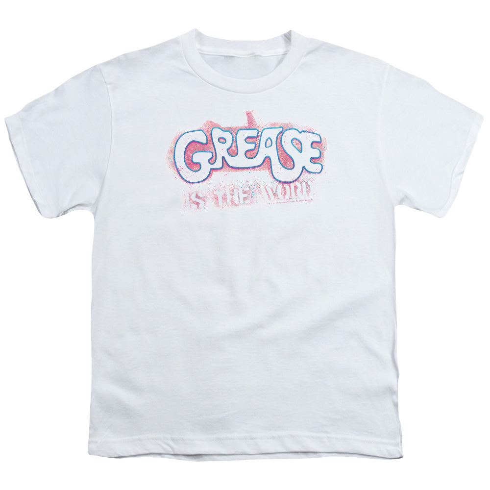 Grease - Grease Is The Word - Short Sleeve Youth 18/1 - White T-shirt
