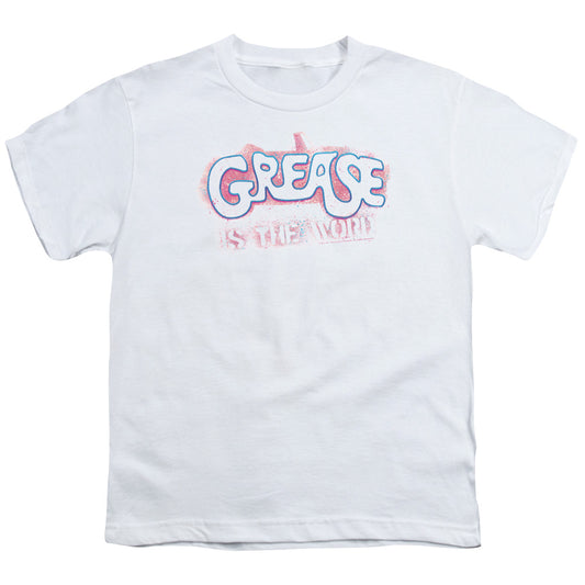 Grease - Grease Is The Word - Short Sleeve Youth 18/1 - White T-shirt