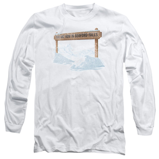 Its A Wonderful Life - Bedford Falls - Long Sleeve Adult 18/1 - White T-shirt