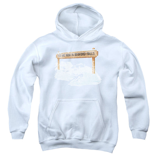 Its A Wonderful Life - Bedford Falls - Youth Pull-over Hoodie - White