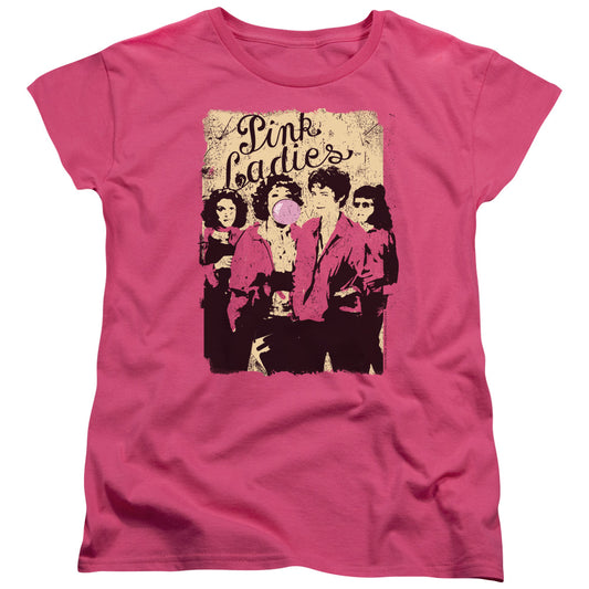 Grease - Pink Ladies - Short Sleeve Womens Tee - Hot Pink T-shirt