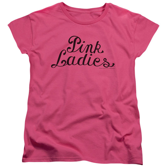 Grease - Pink Ladies Logo - Short Sleeve Womens Tee - Hot Pink T-shirt