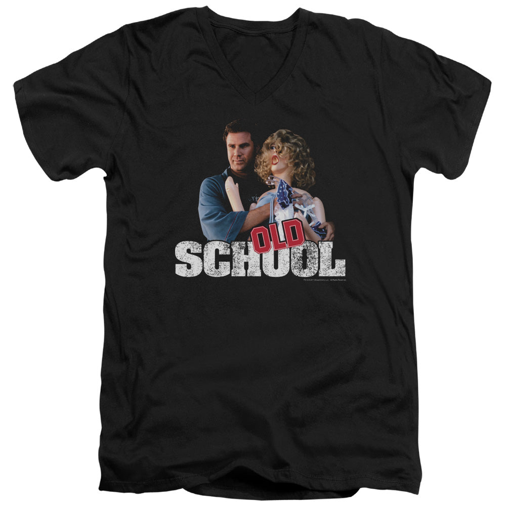 Old School - Frank And Friend - Short Sleeve Adult V-neck - Black T-shirt