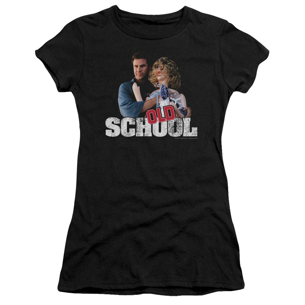 Old School - Frank And Friend - Short Sleeve Junior Sheer - Black T-shirt