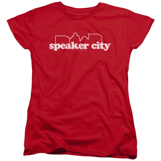 OLD SCHOO PEAKER CITY LOGO - S/S WOMENS TEE - RED T-Shirt