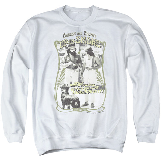 Up In Smoke - Labrador - Adult Crewneck Sweatshirt - White