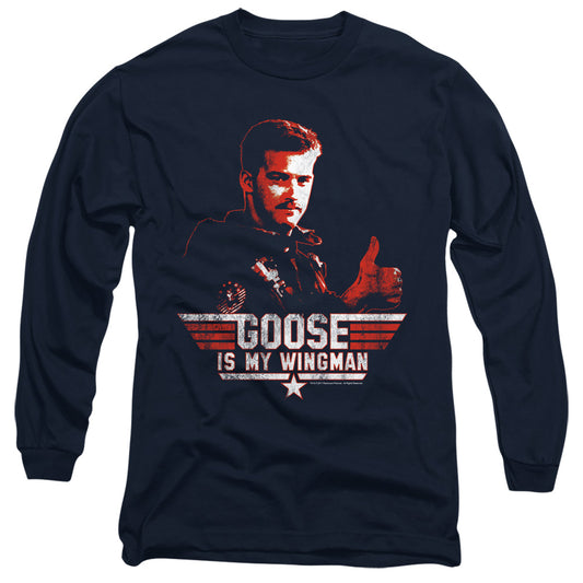 TOP GUN WINGMAN GOOSE - L/S ADULT 18/1 - NAVY T-Shirt