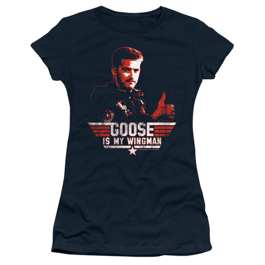 Top Gun - Wingman Goose - Short Sleeve Junior Sheer - Navy T-shirt