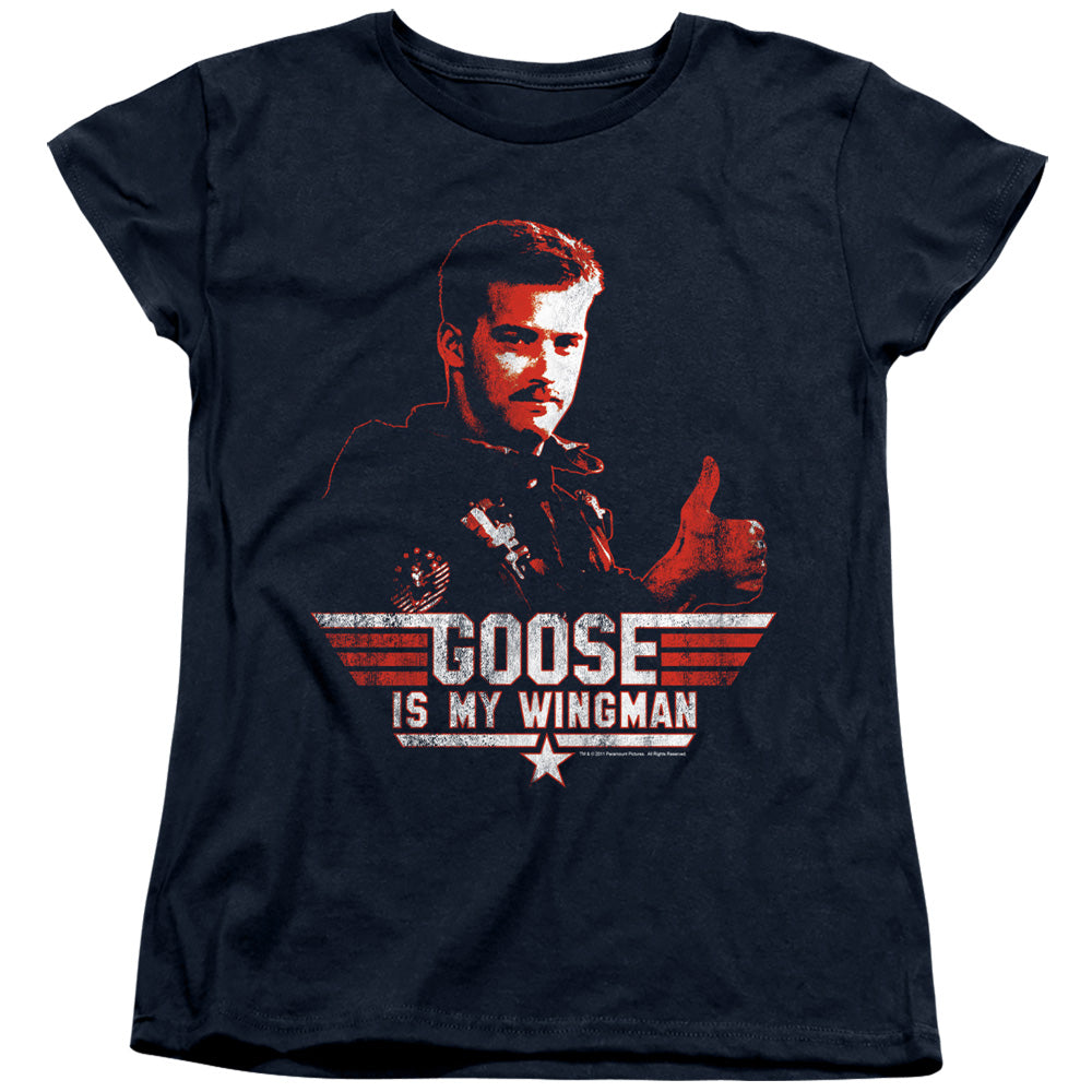 TOP GUN WINGMAN GOOSE - S/S WOMENS TEE - NAVY T-Shirt