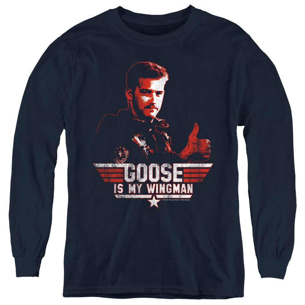 Top Gun - Wingman Goose - Youth Long Sleeve Tee - Navy