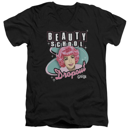 Grease - Beauty School Dropout - Short Sleeve Adult V-neck - Black T-shirt