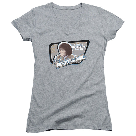 Ferris Bueller Grace - Junior V-neck - Athletic Heather
