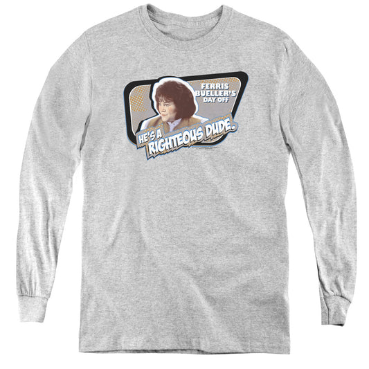Ferris Bueller Grace - Youth Long Sleeve Tee - Athletic Heather